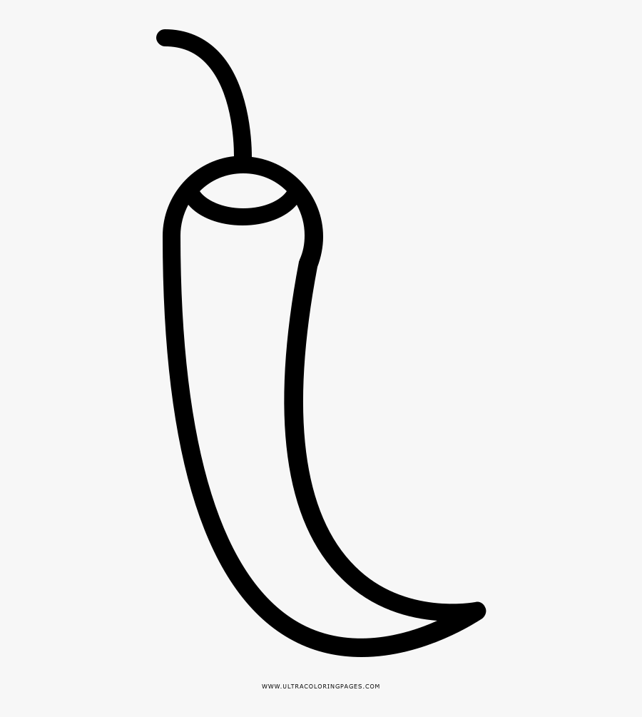 Chili Pepper Coloring Page, Transparent Clipart