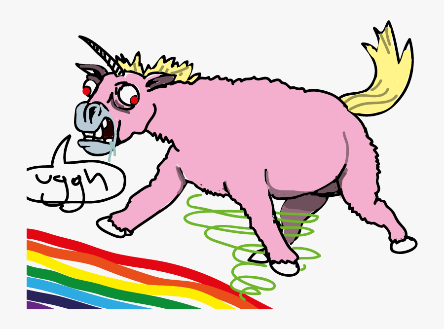 Pink Fluffy Unicorns Dancing On Rainbows By Adeviantman - Derpy Pink Fluffy Unicorns, Transparent Clipart