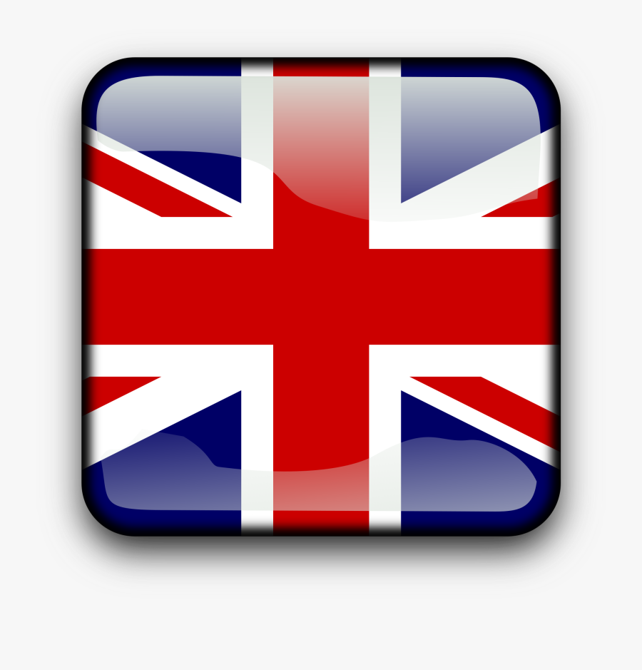Square British Flag Icon, Transparent Clipart