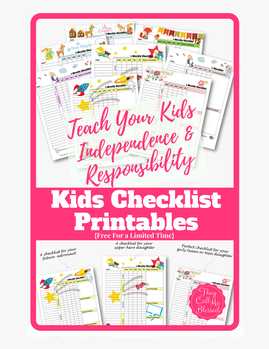How To Teach Kids Independence And Responsibility - Kids Checklist Homeschool, Transparent Clipart