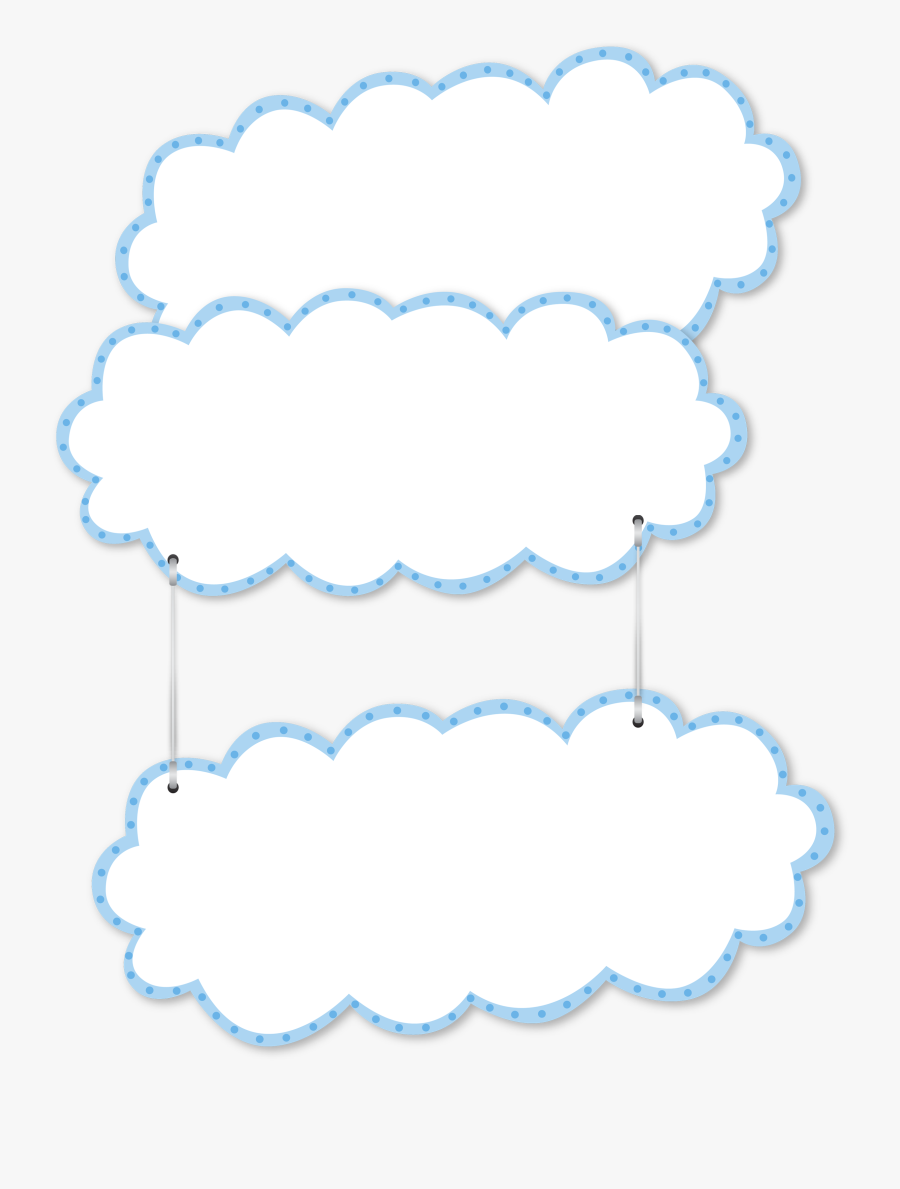 Blue Layout Wallpaper Cartoon Clouds Border Page Clipart - Hanging Cloud Sign Clipart, Transparent Clipart