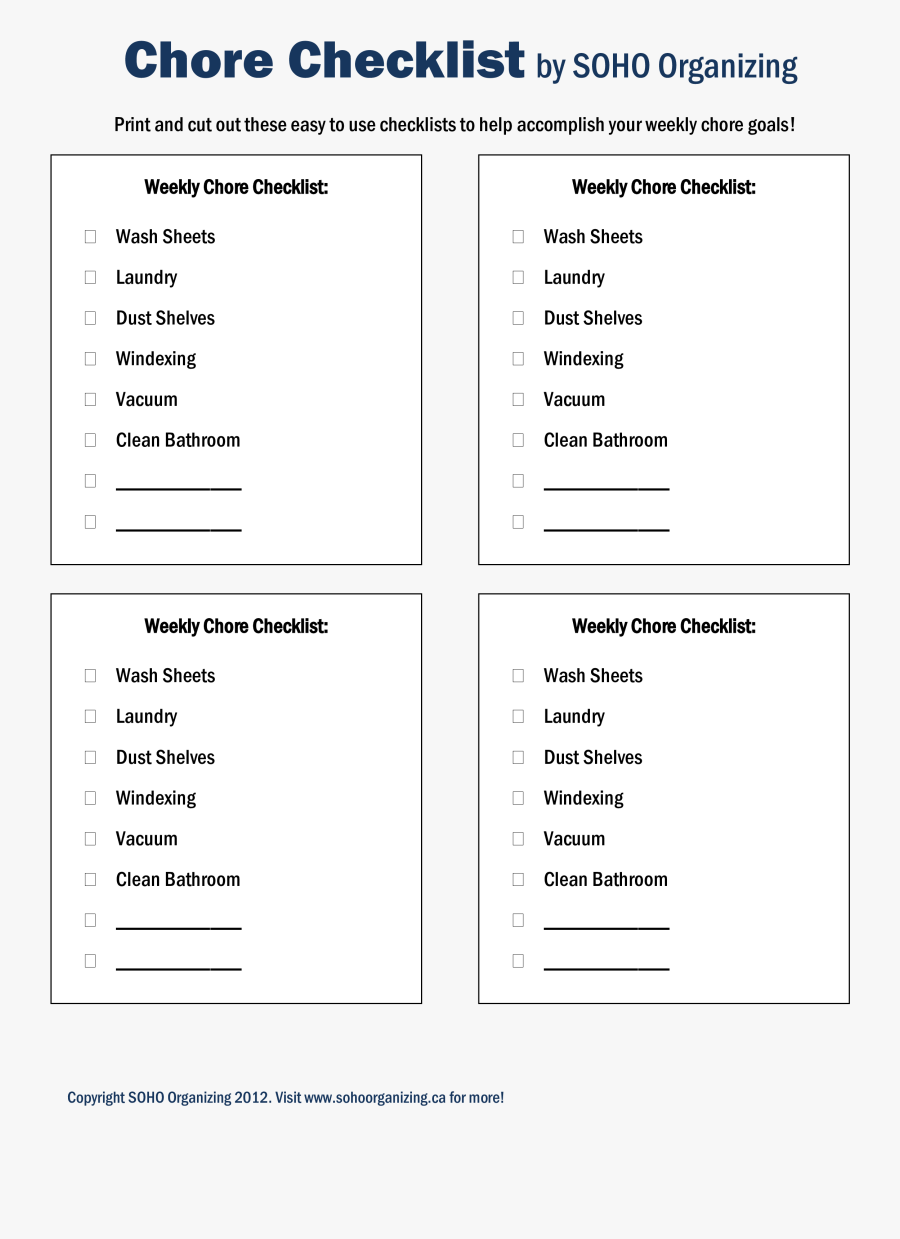 Clip Art Chore Checklist Template - Sprachspiele Zum Satzbau 1 Einfache Aussagesätze, Transparent Clipart