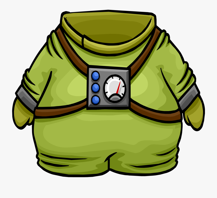 Divers Suit - Club Penguin Green Outfit, Transparent Clipart