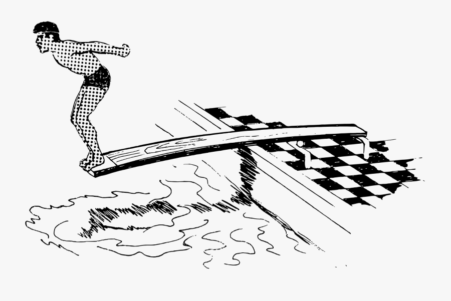 Springboard Wiktionary - Dive Clipart Black And White, Transparent Clipart