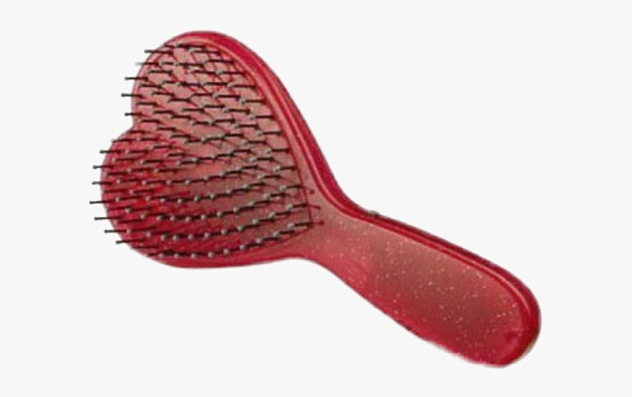 #png #pngs #redpng #redpngs #hairbrush #heart - Red Heart Hair Brush, Transparent Clipart
