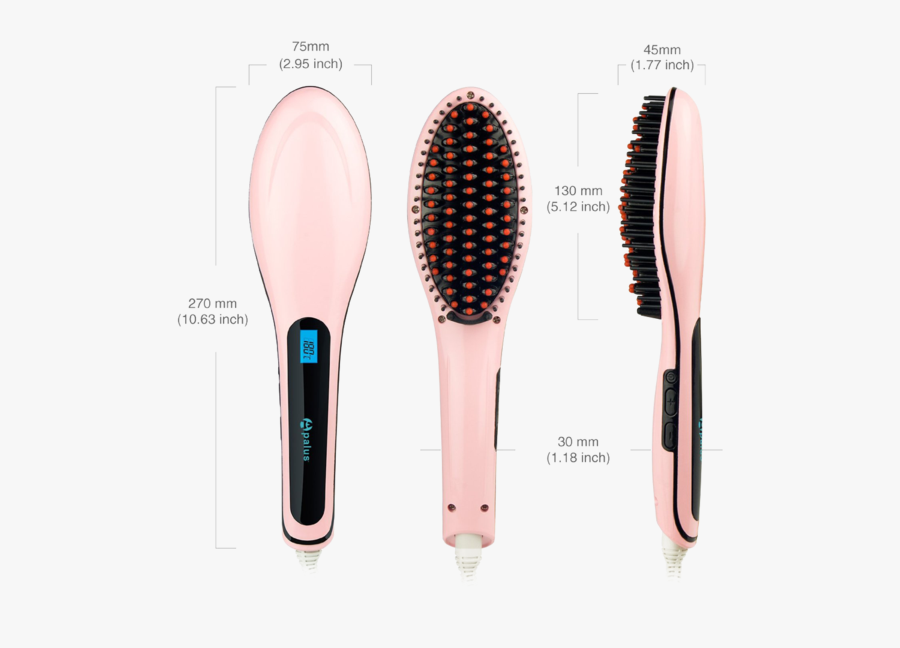 Apalus Brush Hair Straightener Detangling Hair Brush - Escova Eletrica Alisadora Ion, Transparent Clipart