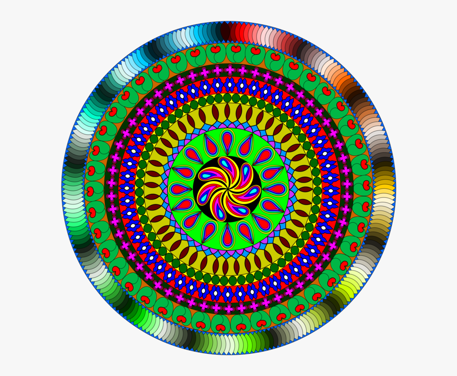 Symmetry,spiral,dart - Colourful Mandalas Png, Transparent Clipart