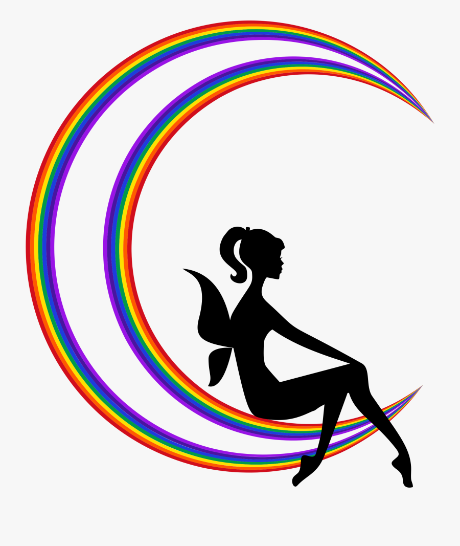 Transparent Moon Png Clipart - Clipart Rainbow Crescent Moon, Transparent Clipart