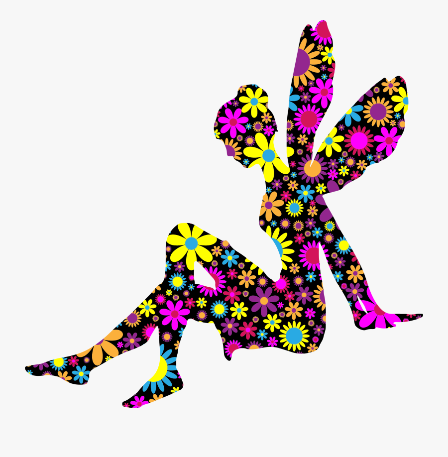 Floral Female Fairy Relaxing Clip Arts - Fairy, Transparent Clipart