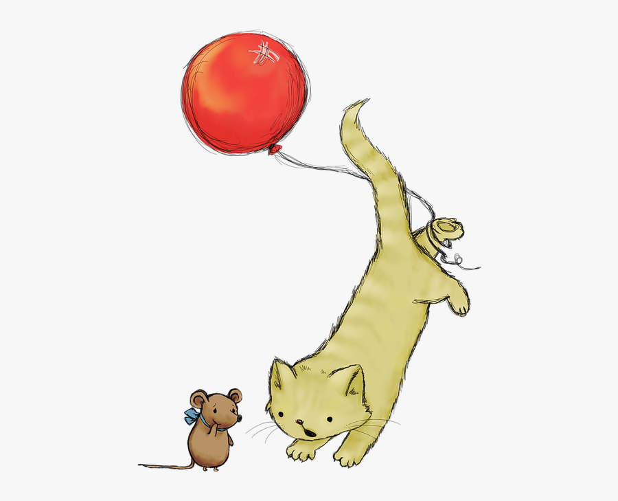 Cat Cat And Mouse Cute - Nature Drawing And Animals, Transparent Clipart