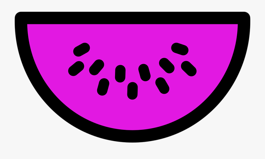 Melon, Slice, Seeds, Purple, Food, Fruit, Citrus, Lilac - Watermelon Half Coloring Page, Transparent Clipart
