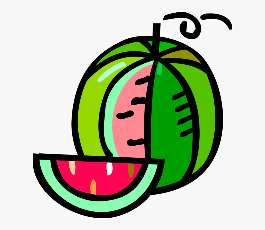 Vector Illustration Of Watermelon Fruit Melon With - Szorzótábla, Transparent Clipart