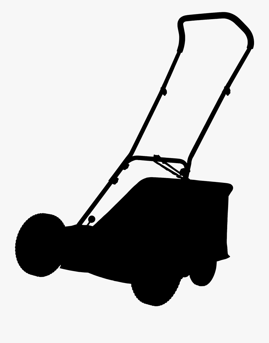 Product Design Clip Art Line Silhouette - Walk-behind Mower, Transparent Clipart