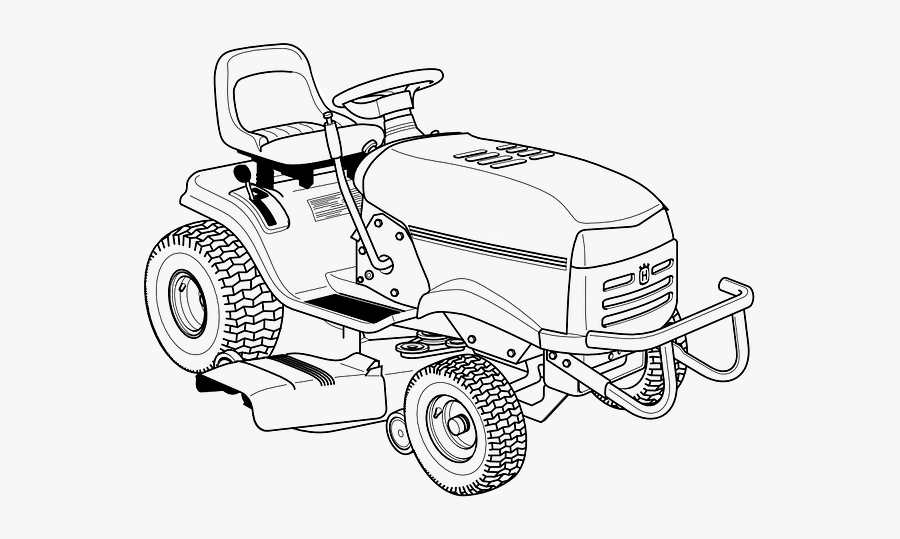 Zero Turn Mower Drawing - Riding Lawn Mower Clipart Black And White, Transparent Clipart