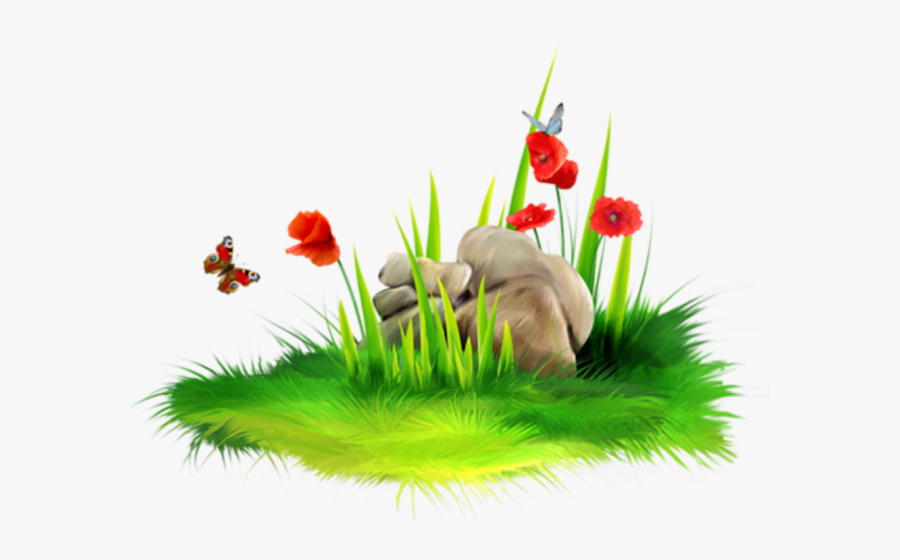 Transparent Mowing Clipart - Grass With Rocks Clipart, Transparent Clipart