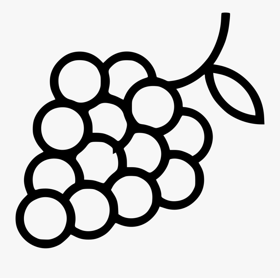 Transparent Vine Icon Png - Grapes Black And White, Transparent Clipart