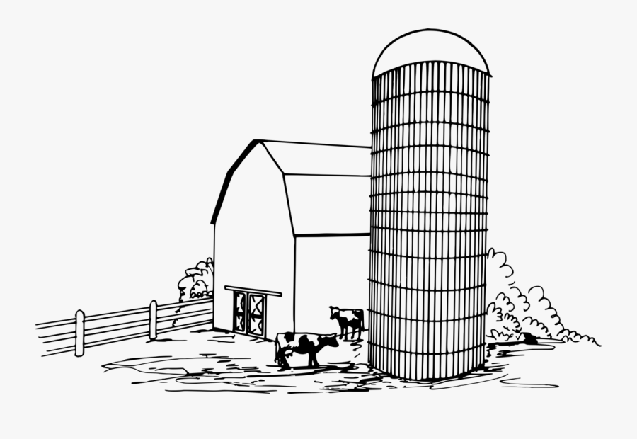 Line Art,angle,area - Drawing Of A Silo, Transparent Clipart