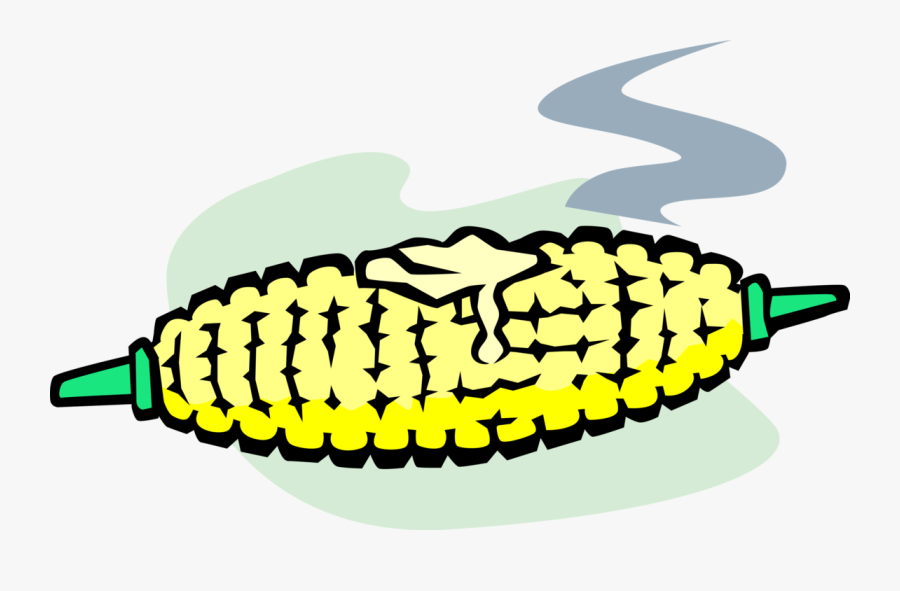 Vector Illustration Of Corn On The Cob Grain Plant - Clipart Maiskolben, Transparent Clipart