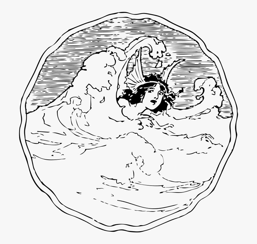 Transparent Waves Clip Art - Drawing Person In The Ocean, Transparent Clipart