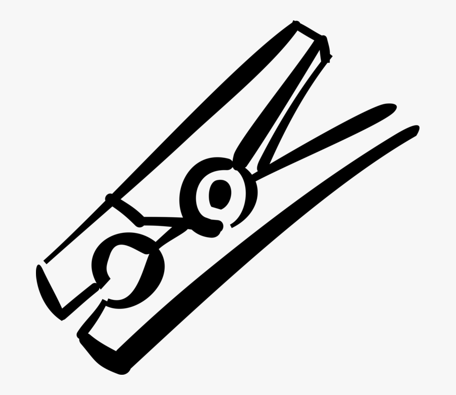 Vector Illustration Of Clothespin Or Clothes Peg Fastener- - Clothes Pin Clip Art, Transparent Clipart