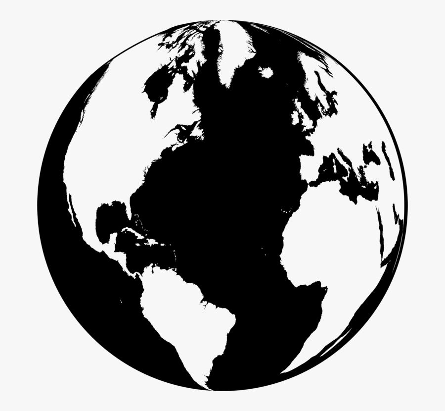 Silhouette,monochrome Photography,globe - Sargasso Sea On Map, Transparent Clipart