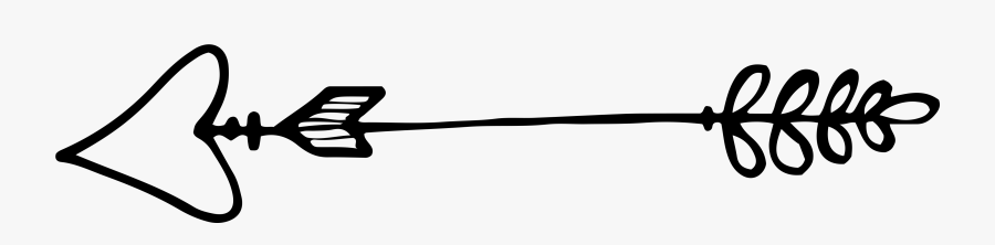 Drawn Arrow With A Heart, Transparent Clipart
