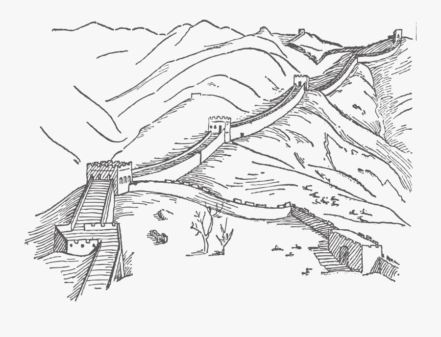 Heaven Clipart Black And White - Great Wall Clip Art, Transparent Clipart