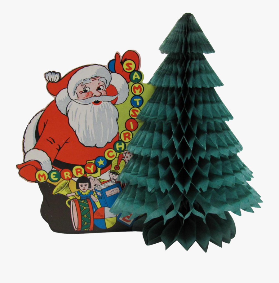 Clip Art Santa Honeycomb Decoration Double - Christmas Tree, Transparent Clipart