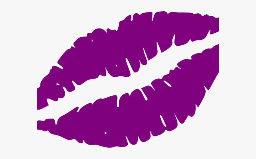 Kissing Clipart Purple - Lips Clip Art, Transparent Clipart