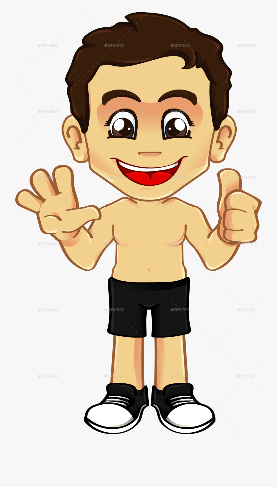 Friendly Boy Mascot / Character Kit By Sunnrain - Boy With Glasses Clipart, Transparent Clipart