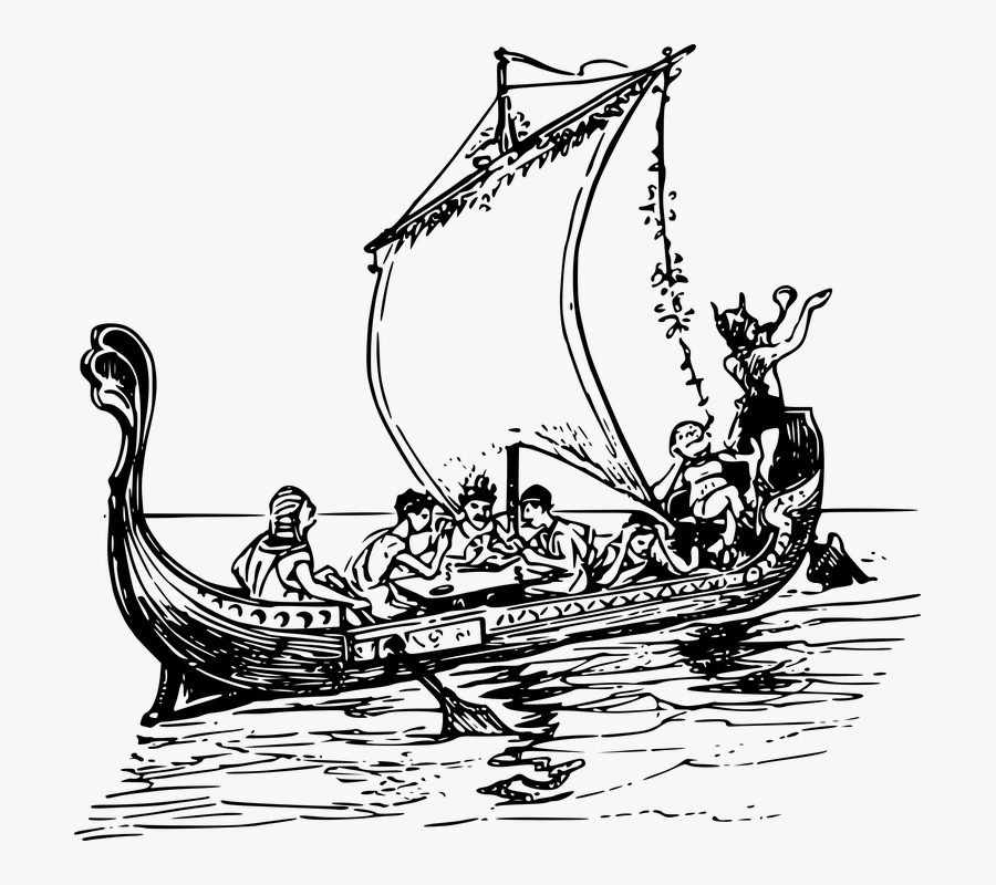 Boat, Greece, Greek, Sea, Ship, Voyage - Vector Dragon Boat Racing Clip Art, Transparent Clipart