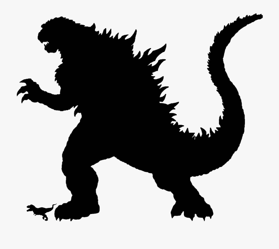 Godzilla Silhouette Clip Art - Godzilla Clipart Black And White, Transparent Clipart