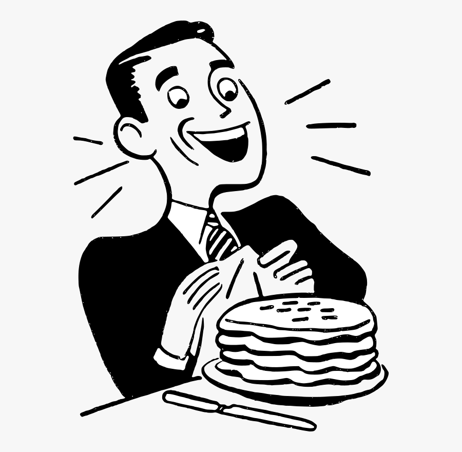 Eating Free Clipart Man Pancakes Liftarn Transparent - Eating Pancakes Clipart, Transparent Clipart