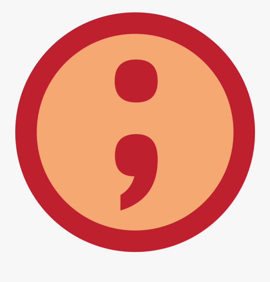 An Icon Showing A Semicolon - Circle, Transparent Clipart