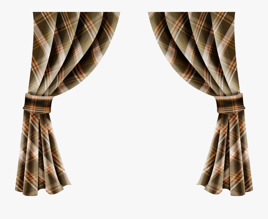 Clip Art Pretty Curtains - Brown Curtain Transparent Background, Transparent Clipart