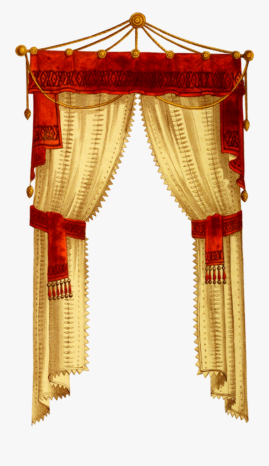 French Style Curtains, Transparent Clipart