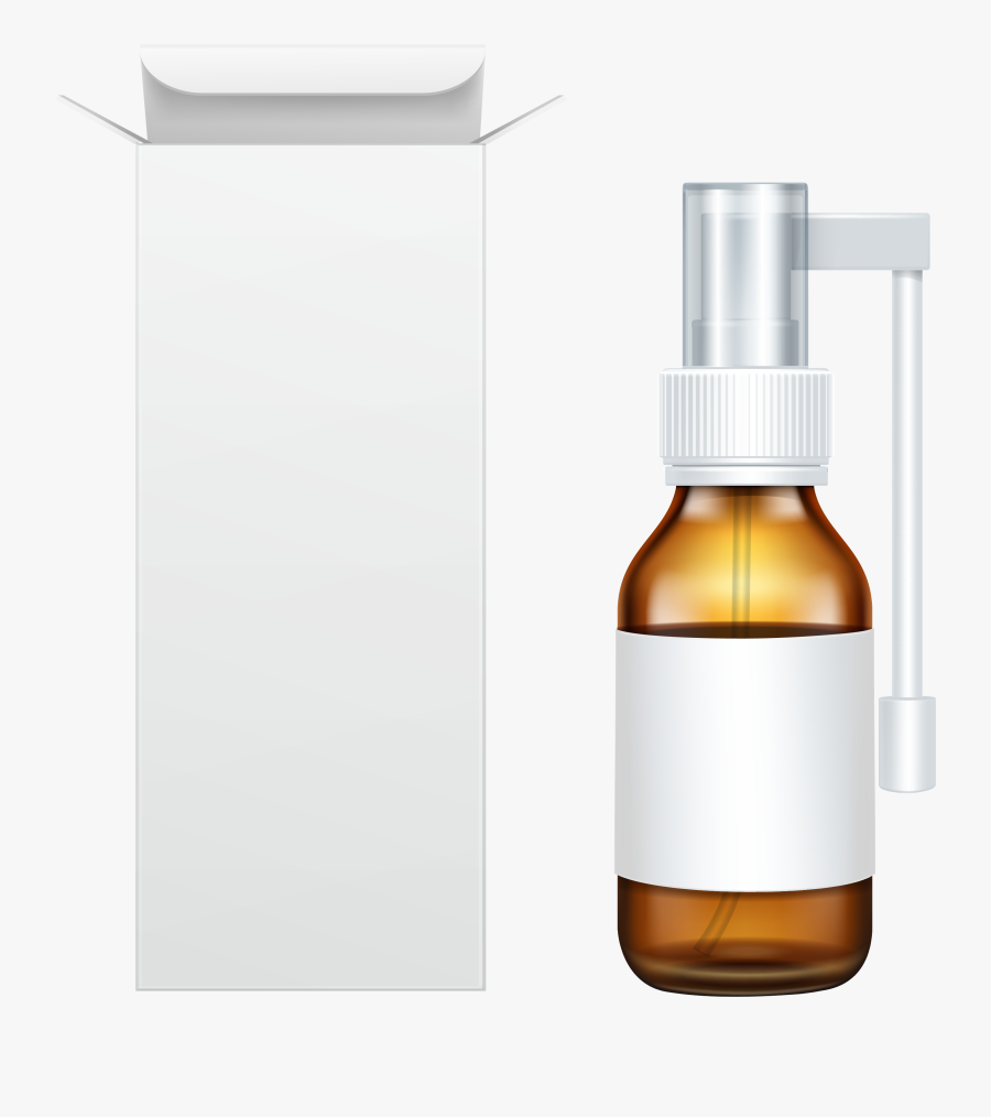 Clip Art Glass Medicine Bottle - Spray Glass Medicine Bottle, Transparent Clipart