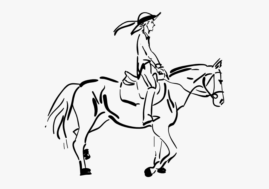 Ride A Horse Drawing, Transparent Clipart