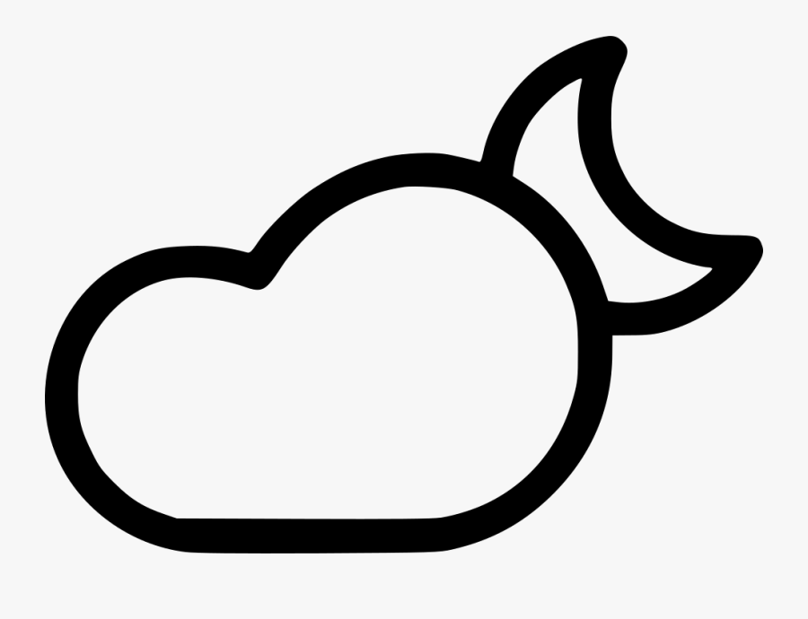 Cloud Cloudy Weather Night Moon Svg Png Icon Free Download - Moon Cloudy Clipart, Transparent Clipart
