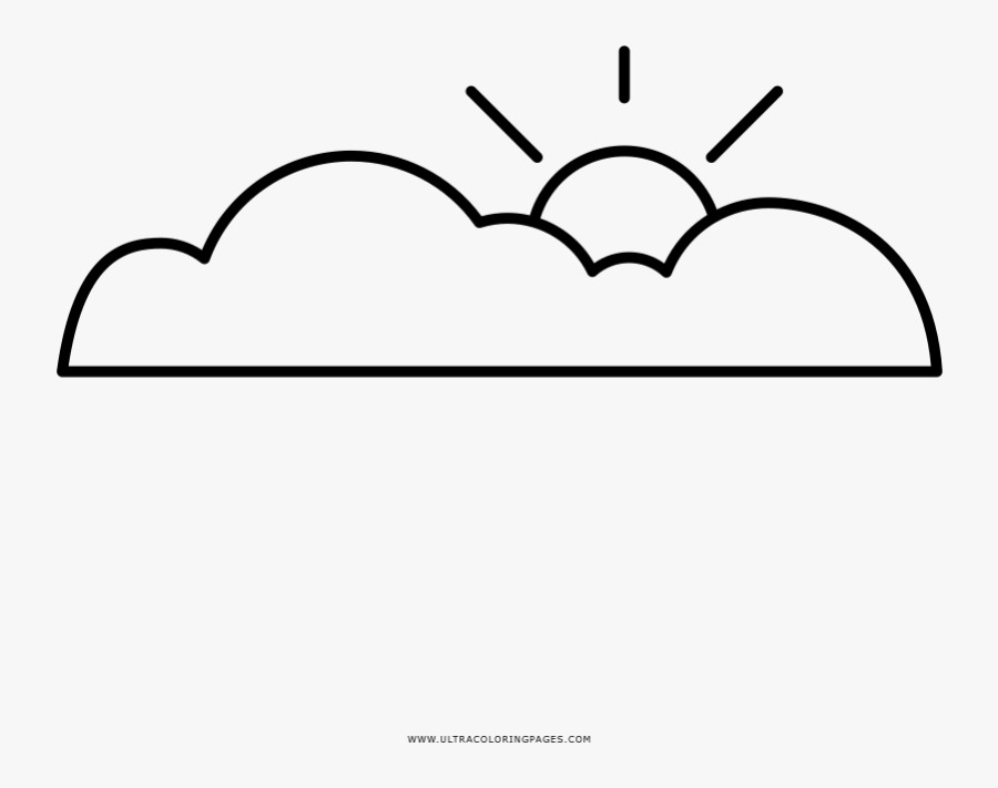 Partly Cloudy Coloring Page, Transparent Clipart