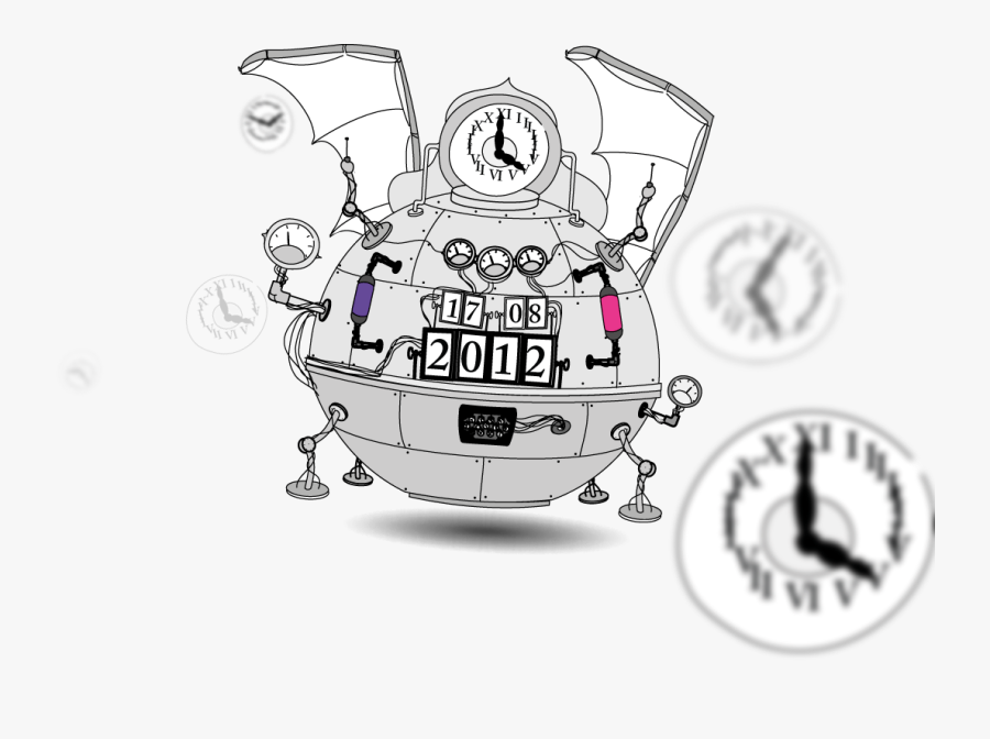 Clip Art Clip Art Black And - Time Machine Black And White, Transparent Clipart