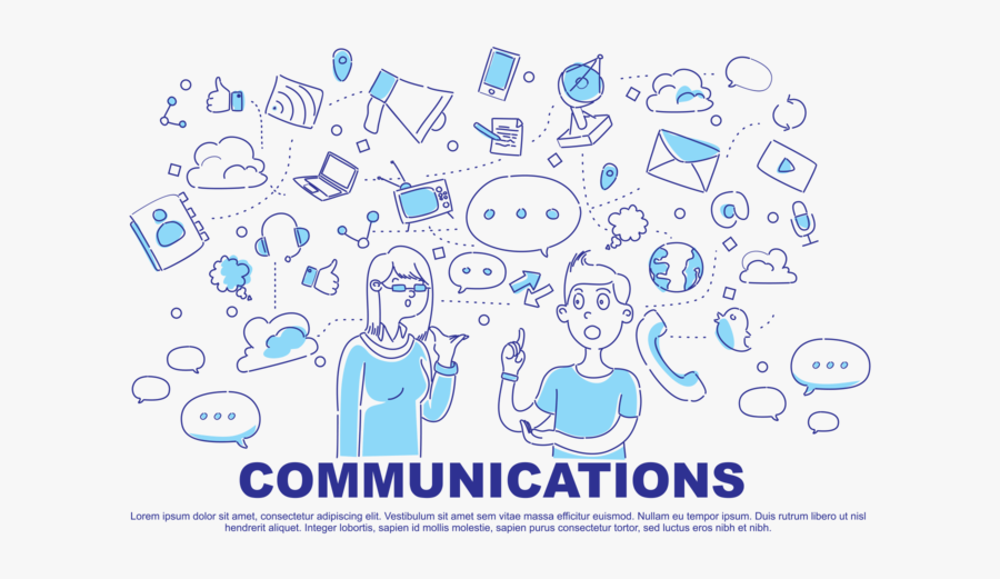 Comunication Doodle Vector Illustration - Cover Vector English Global Communication Png, Transparent Clipart