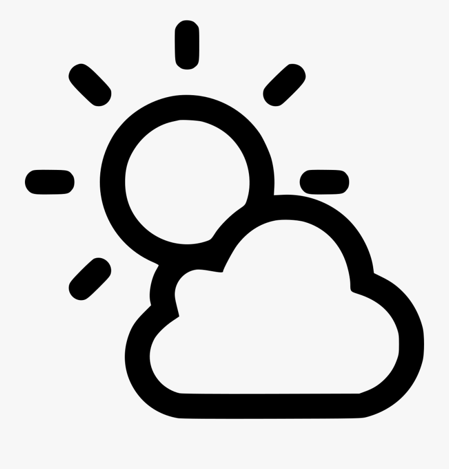Partly Cloudy Day - Climate Black And White, Transparent Clipart