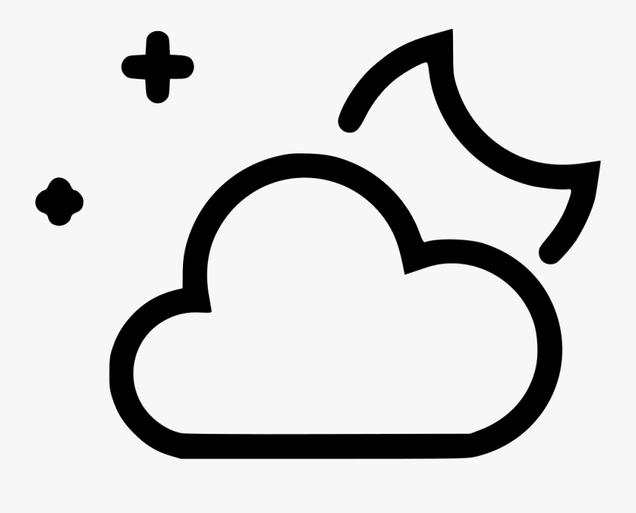 Partly Cloudy Night - Icon, Transparent Clipart