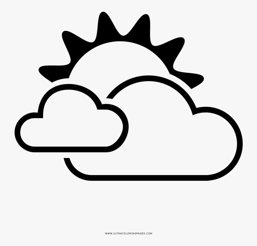 Partly Cloudy Clipart Coloring Page, Printable Partly - Disegni Nuvoloso Ultra Coloring Pages, Transparent Clipart