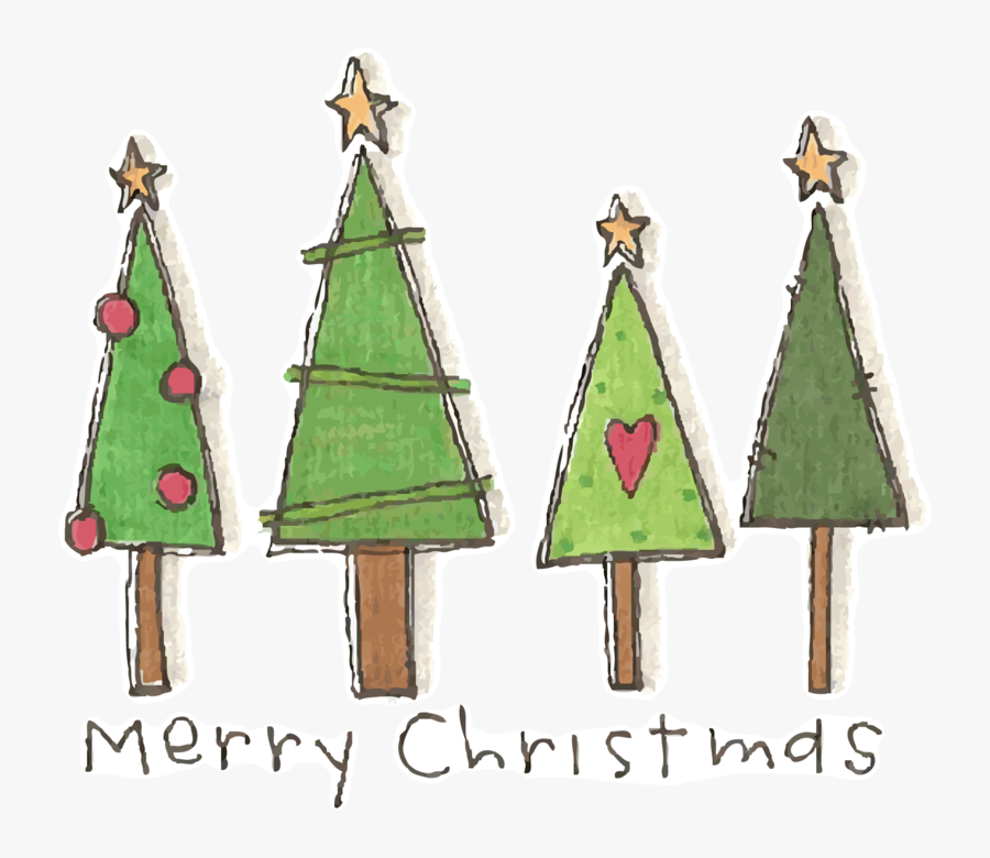 Funky Christmas Doodles Clipart Free Printable - Cute Christmas Tree Clipart Free, Transparent Clipart