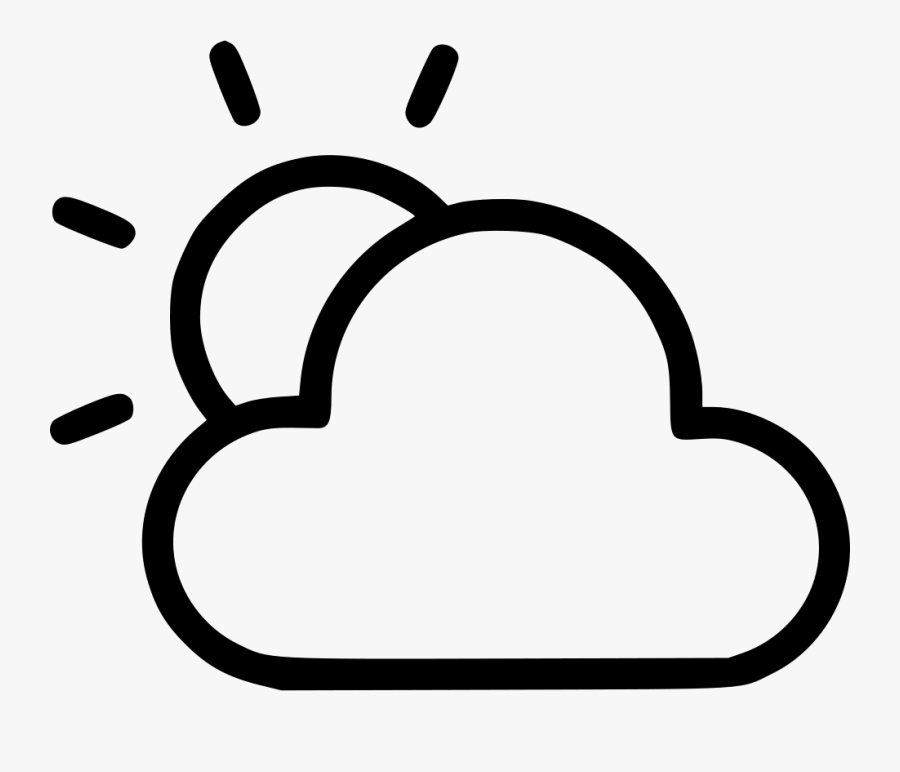 Weather Cloud Clouds Cloudy Sun Partly Sunny - Clouds Sun Icon Transparent, Transparent Clipart