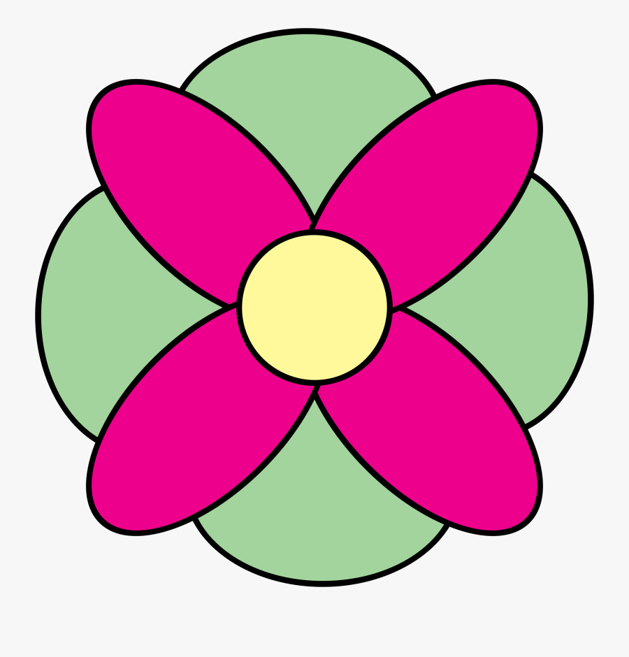 4 Petal Flower Doodle - Clip Art, Transparent Clipart