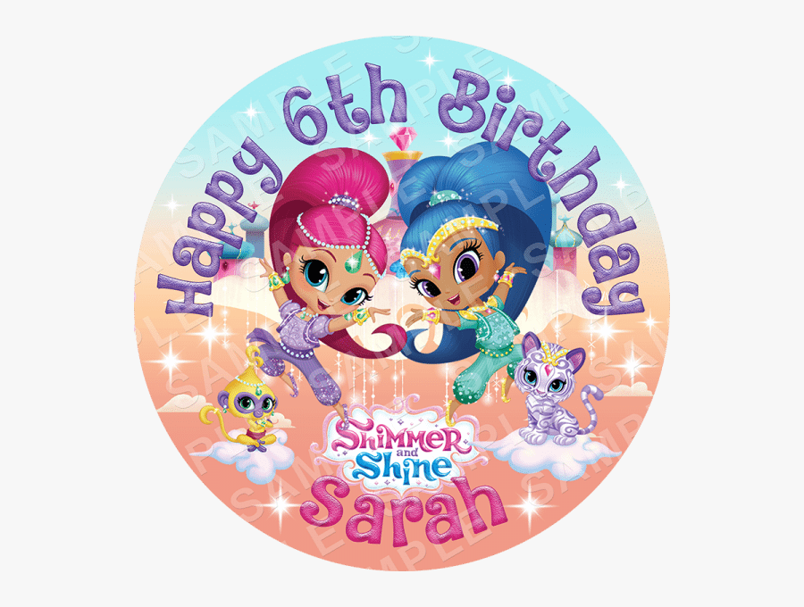 Shimmer And Shine Edible Cake Topper - Shimmer And Shine Theme Song Lyrics Season 1, Transparent Clipart