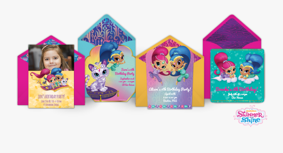 Shimmer And Shine Online Invitations - Shimmer And Shine Custom Invitations, Transparent Clipart